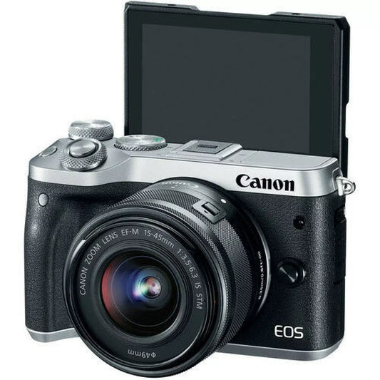 CANON EOS M6 Mirrorless Digital Camera with 15-45mm Lens in Silver